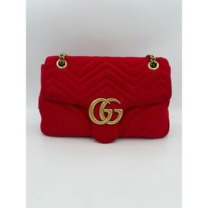 Gucci GUCCI MARMONT Red Velvet Women's Handbag